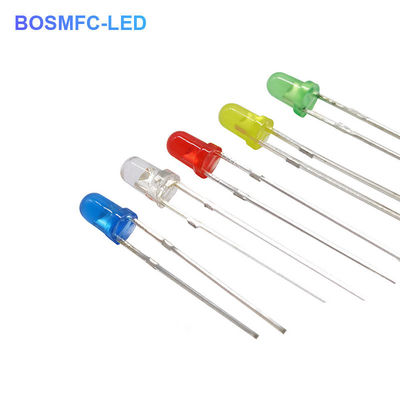 روشنایی بالا قرمز 3mm از طریق سوراخ LED 0.06W تبعید گرما