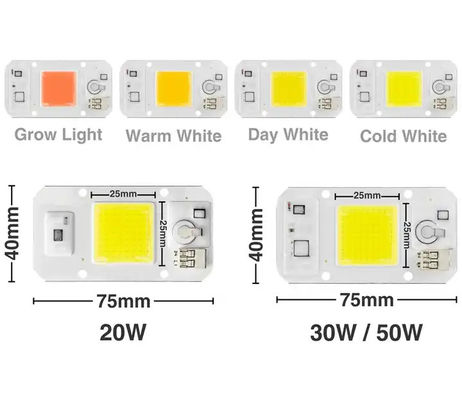 گیاهان سفید گرم COB قدرت LED 20W 50W روشنایی بالا برای رشد نور
