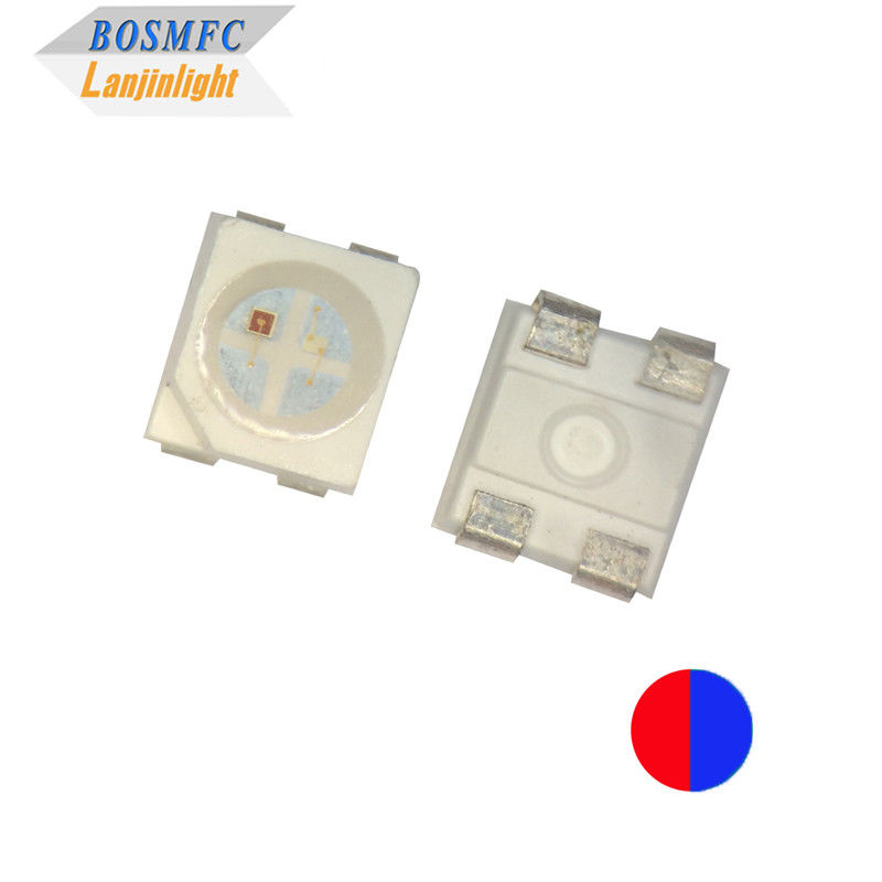 20mA دو رنگ PLCC4 3528 SMD تراشه LED 1.9mm ضخامت قرمز و آبی رنگ 4 پین