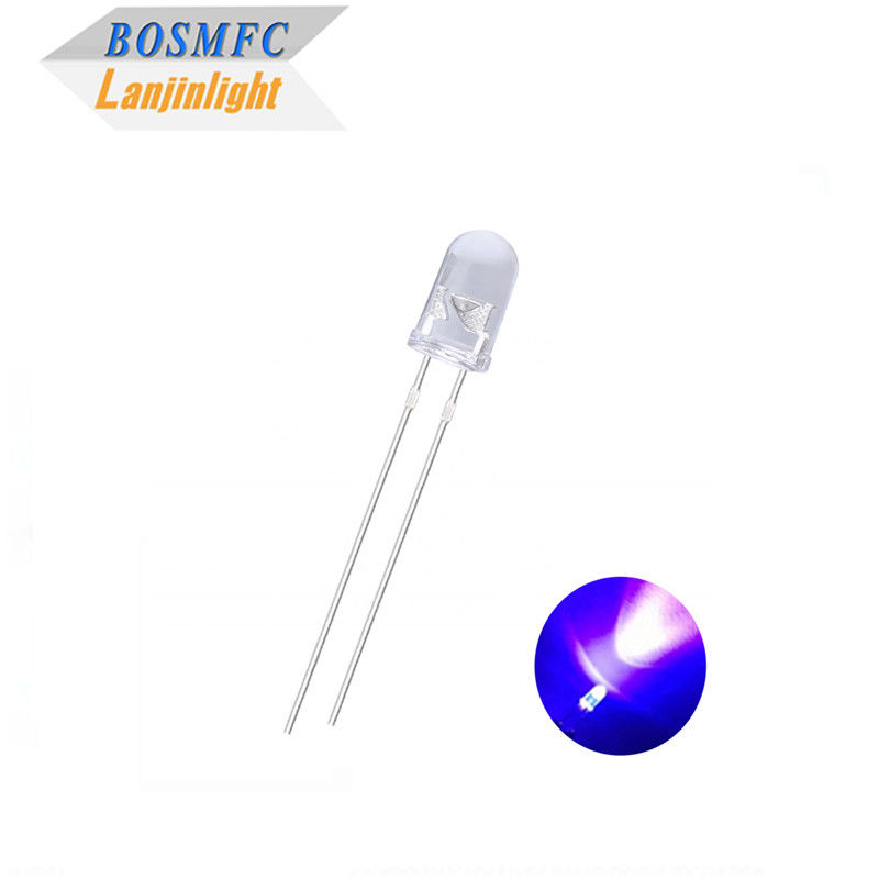 سر گرد 5mm UV LED 385nm 395nm نور UV آب شفاف لنز برای لامپ پشه