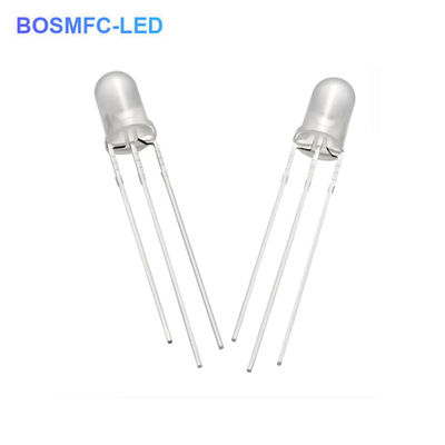 1.8V-2.4V دیود LED دو رنگ 5mm از طریق سوراخ قرمز آبی رنگ روشنایی بالا